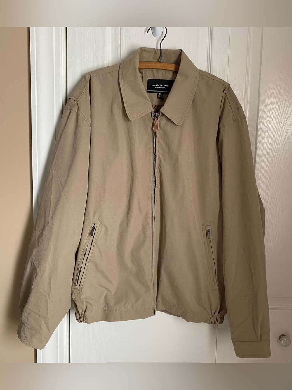 London Fog Men's Tan Zip-Up Lightweight Golf Jacket XL Old Money Casual Classic